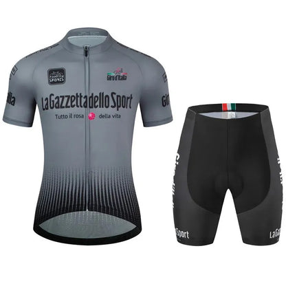 Unisex short-sleeve cycling suit in a solid colour, made from quick-dry polyester fabric.