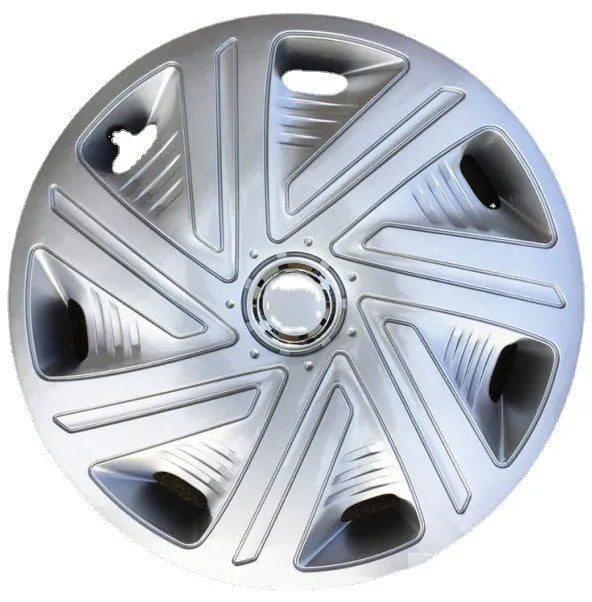 Set of four monochrome wheel hub covers in ABS plastic for universal vehicle fit