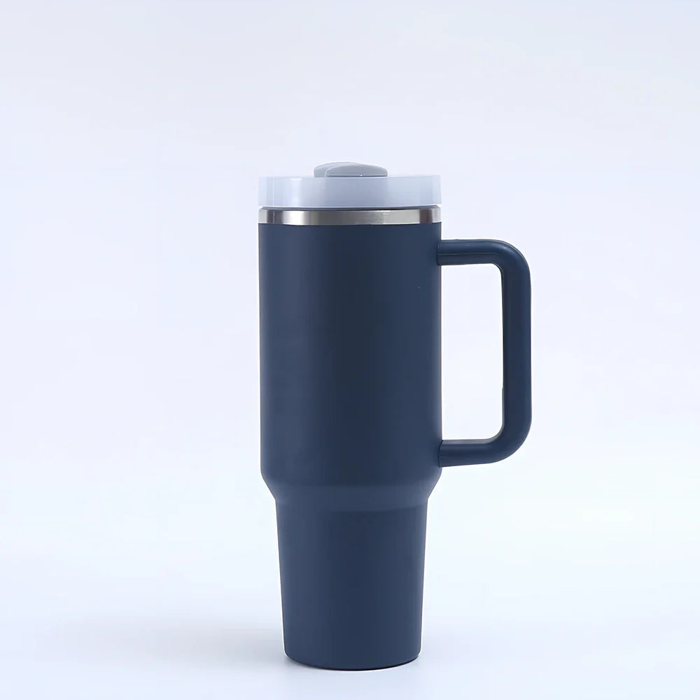 304 stainless steel vacuum cup with double-wall insulation showing 40oz capacity and 26cm height dimensions