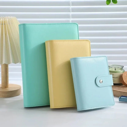 A5 PU leather notebook binder shell with zipper closure in a solid colour.