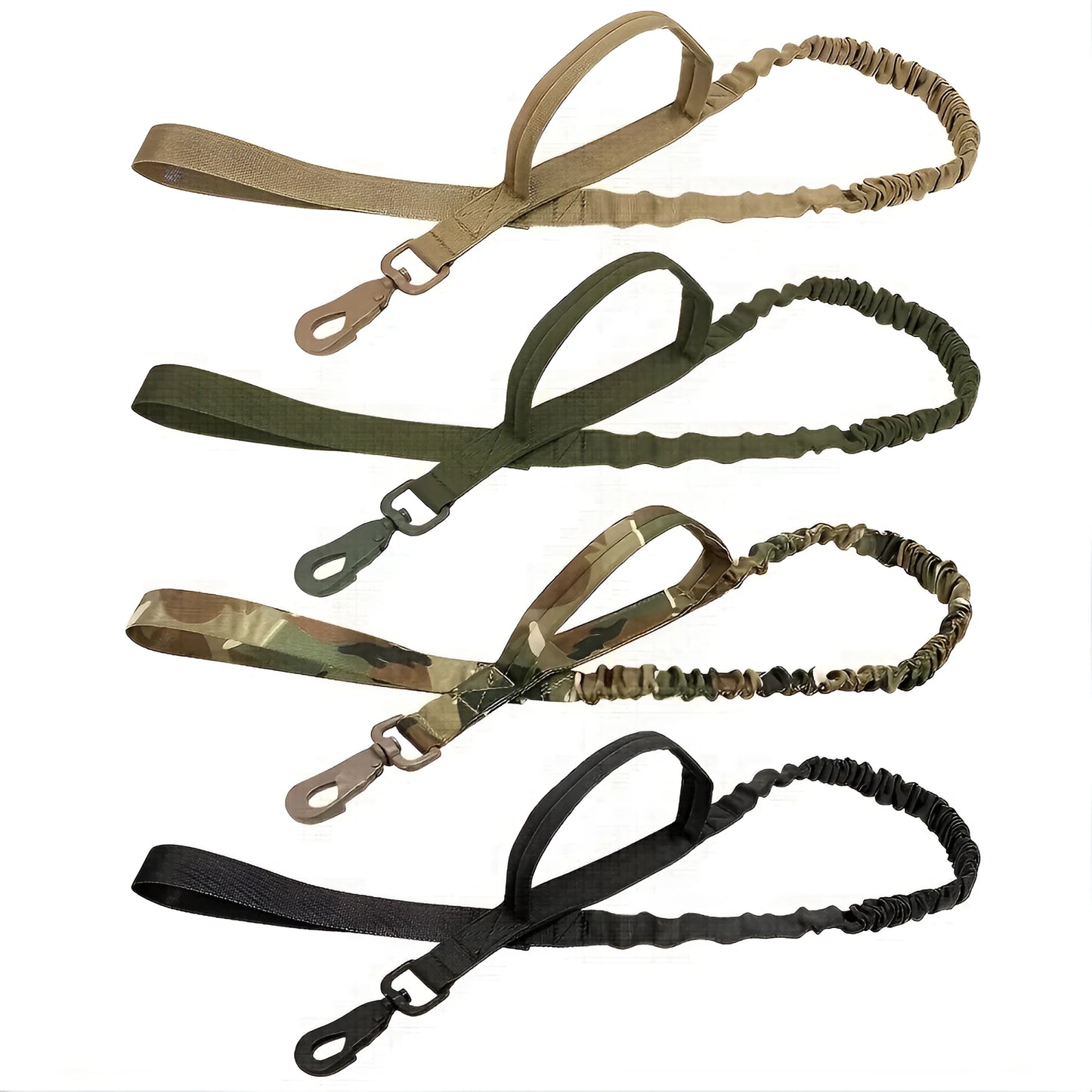 A retractable dog leash for large breeds in black, showing the handle and nylon tape.