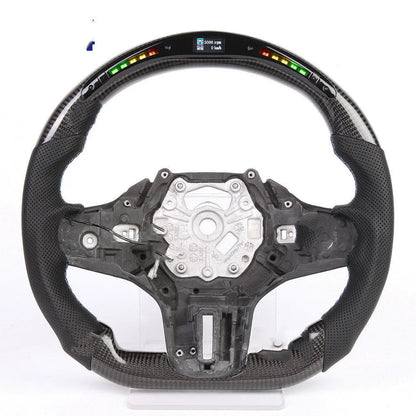 Black carbon fibre BMW steering wheel with LED elements for X3 X5 models