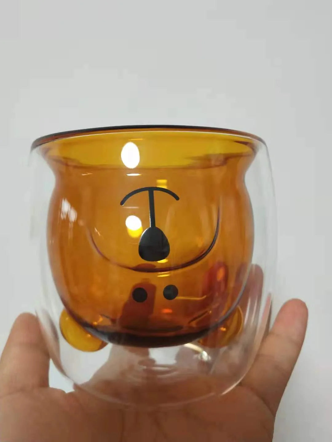 3D double-layer panda cup with skull design for wine, featuring inner Christmas tree pattern