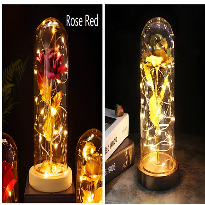 Little Prince Rose Glass Cover with 20cm diameter dome protecting plastic flower arrangement