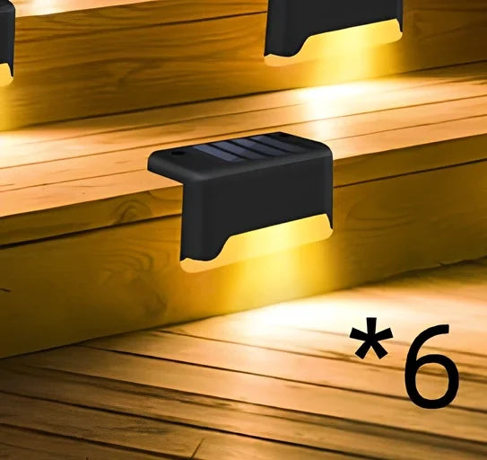 Coffee-coloured solar step light with solar panel, dimensions 78x45x42mm