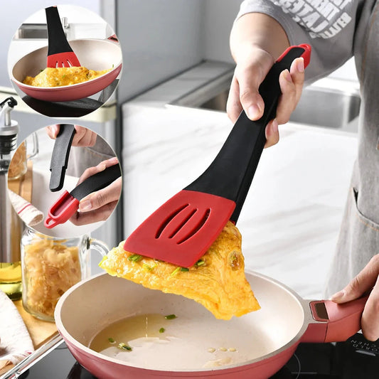 3-in-1 silicone food clip spatula for frying steak and pancakes
