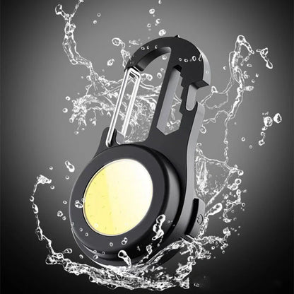 6 IN 1 Multi-functional Mini Keychain Lamp with super bright COB light and USB rechargeable feature