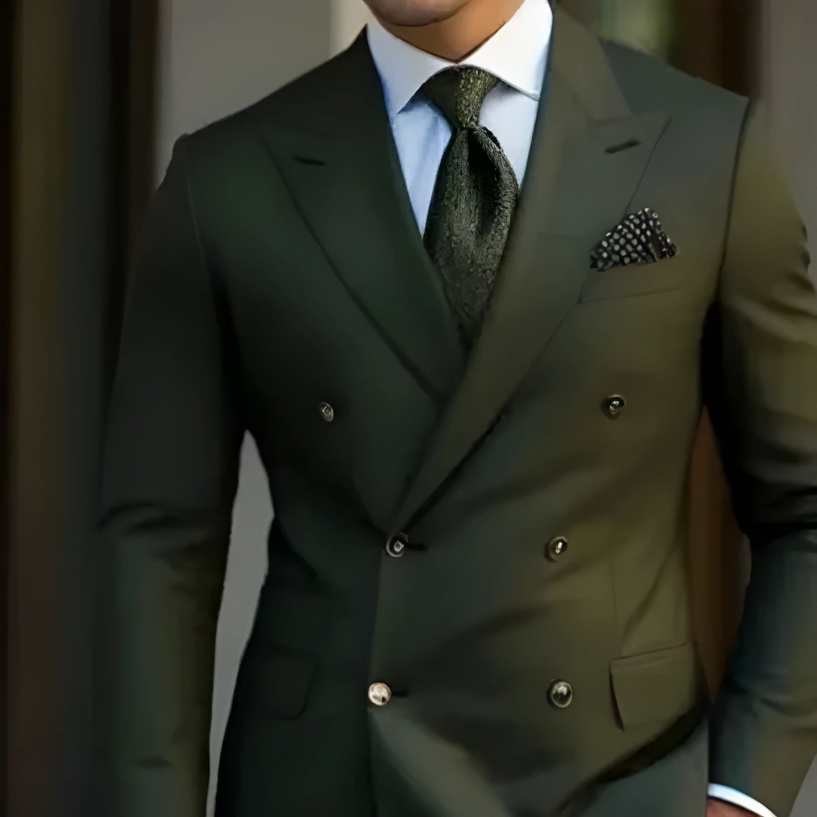 Men's two-piece suit set in cotton blend fabric available in five colours and twelve sizes