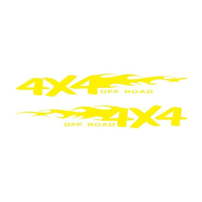 Fire Totem striped cartoon off-road design car body reflective sticker shown in multiple colours and sizes.