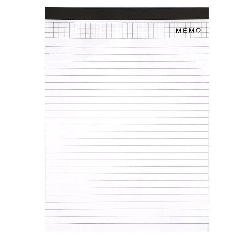 A4 tearable notebook showing grid paper pages and wireless adhesive binding for clean sheet removal