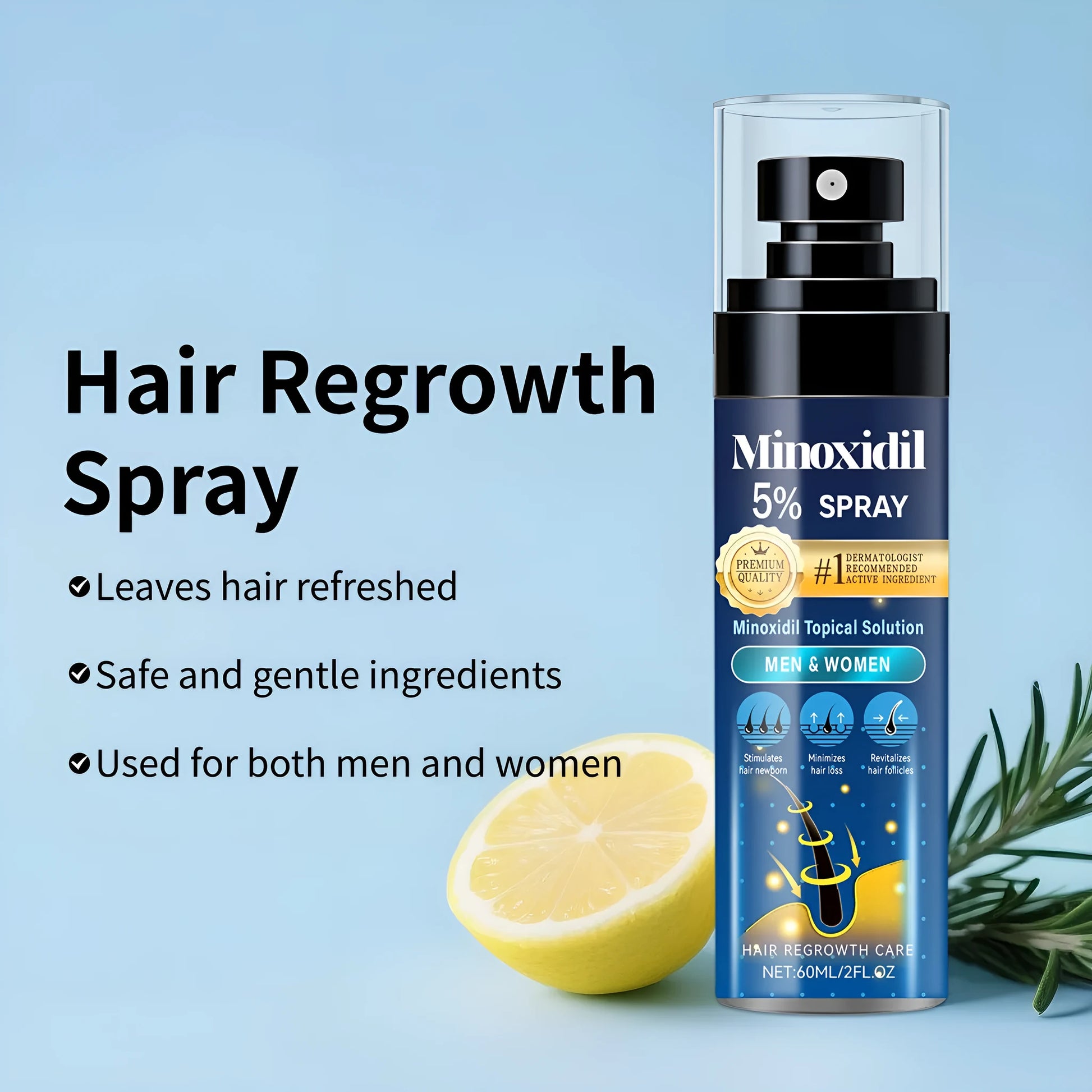 60ml white hair spray bottle for thinning hair and moisturising treatment