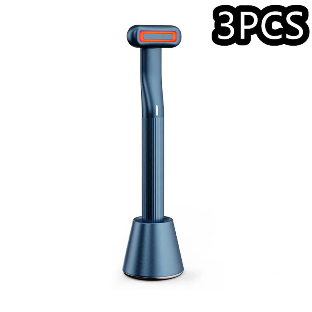 360 Degrees Rotary Eye Massage Wand with red LED light therapy and therapeutic warmth