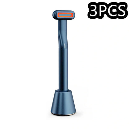360 Degrees Rotary Eye Massage Wand with red LED light therapy and therapeutic warmth