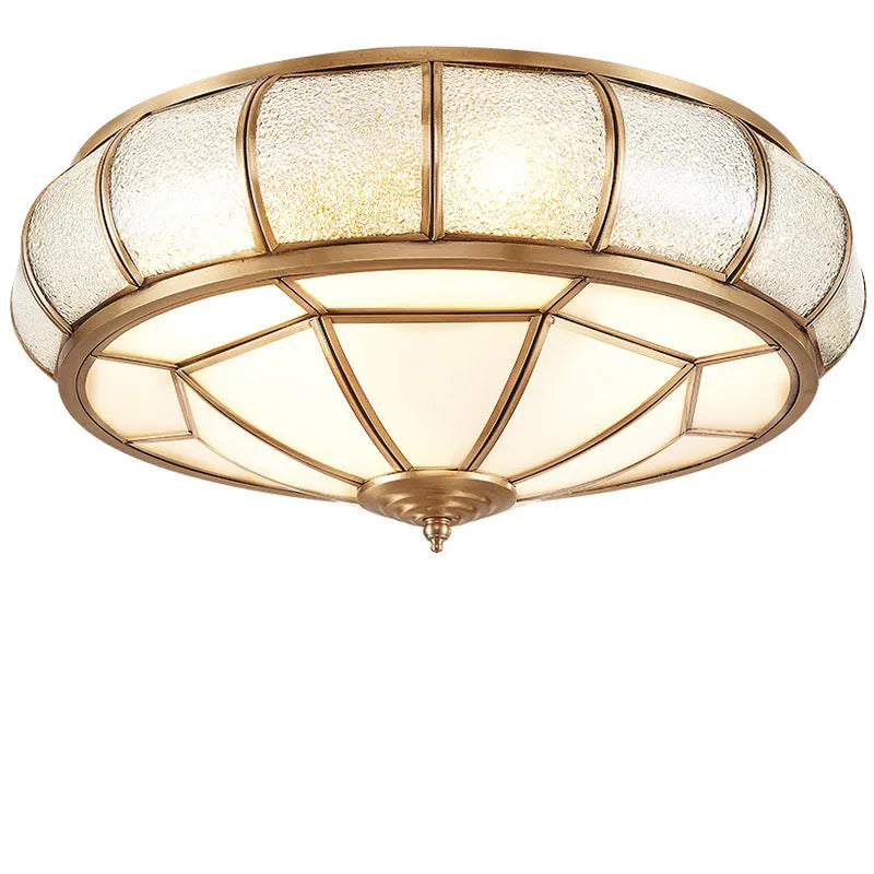Copper wall lamp for bedroom corridor balcony, 220V tri colour light, 35cm or 45cm head diameter