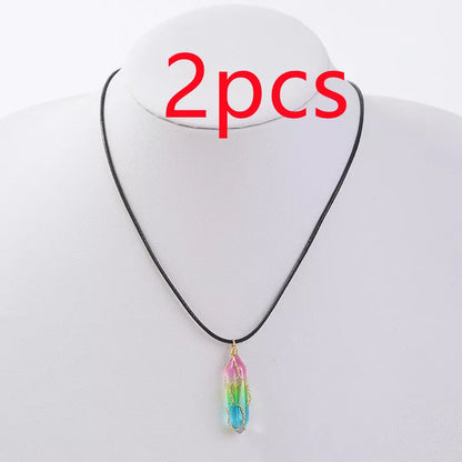 Women's Transparent Geometric Diamond Crystal Necklace with sparkling crystals