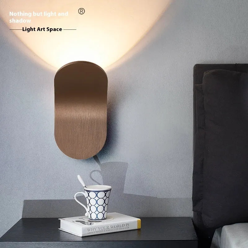 Creative wall light bulb in brushed metal finish with modern simplicity design
