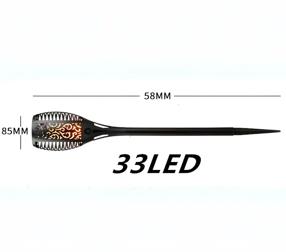 Solar flickering tiki torch light, 120cm height, IP65 outdoor garden spotlight with 12-51 LEDs