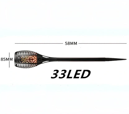 Solar flickering tiki torch light, 120cm height, IP65 outdoor garden spotlight with 12-51 LEDs