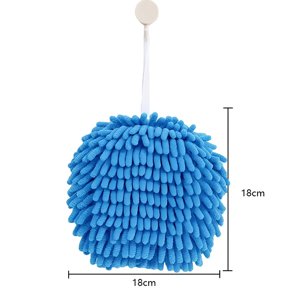 17x17cm blue chenille wiping cloth absorbing water in kitchen sink, 76g lightweight absorbent towel
