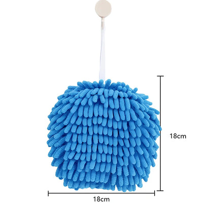 17x17cm blue chenille wiping cloth absorbing water in kitchen sink, 76g lightweight absorbent towel