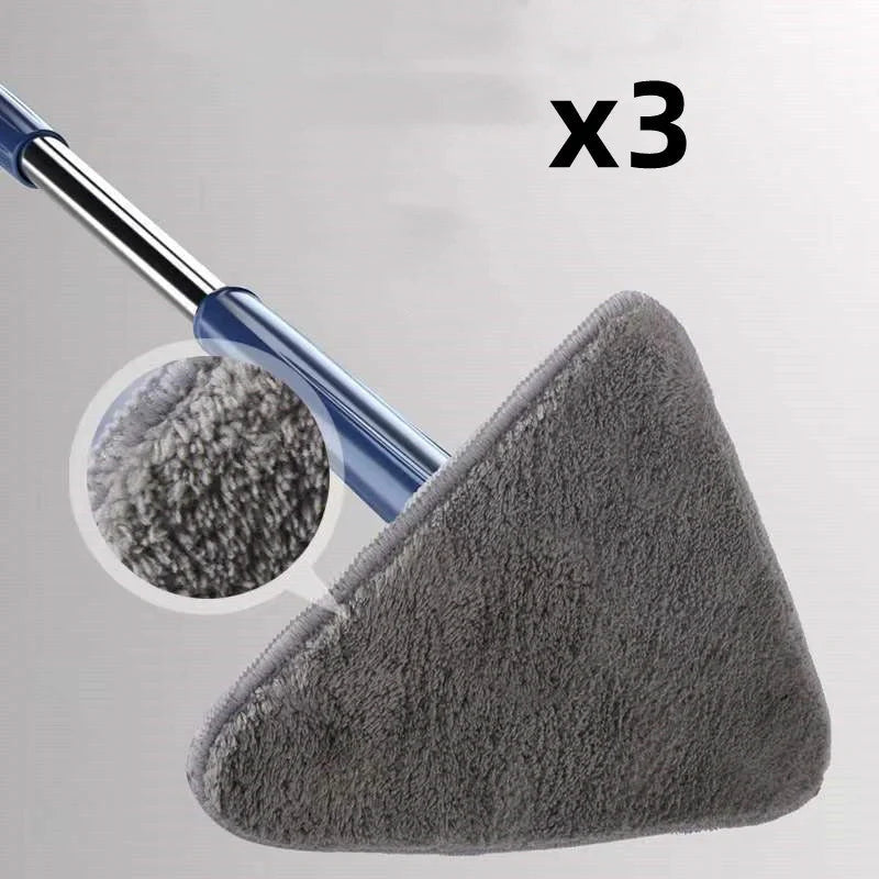 Extendable Triangle Mop with 360° rotatable head for deep cleaning floors, walls, and ceilings