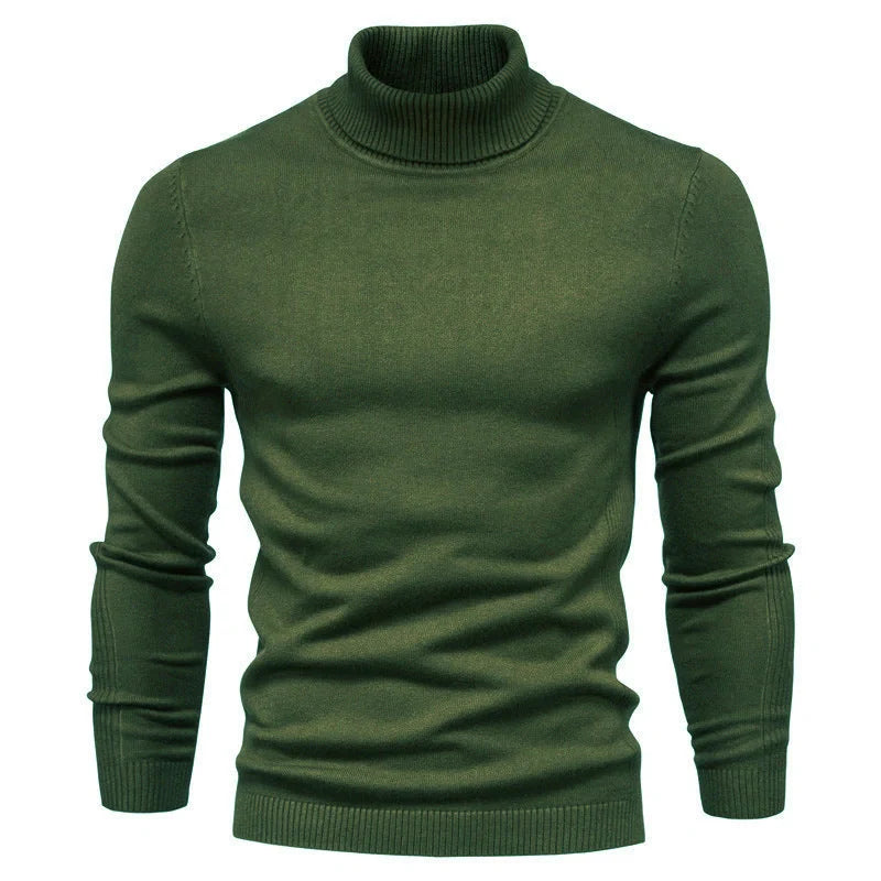 Men's slim fit turtleneck winter sweater in various colours