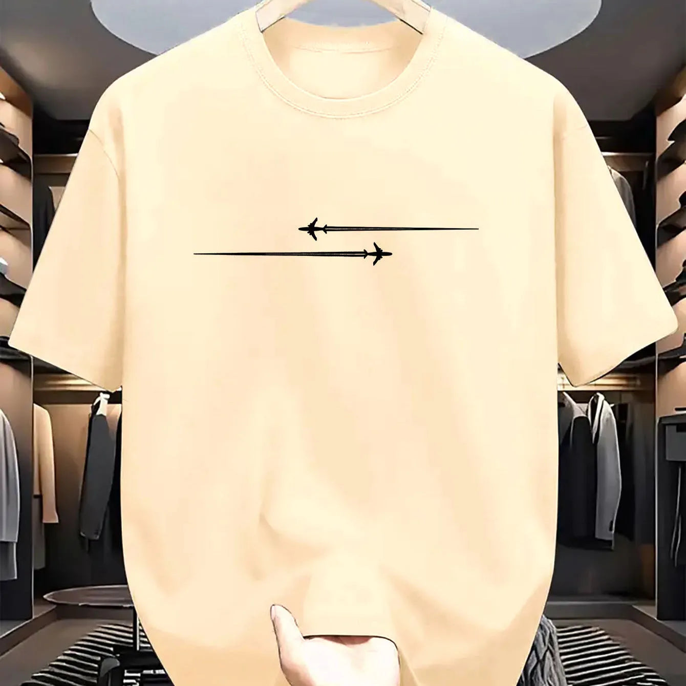 Men's loose fit cotton blend t-shirt with cartoon printed pattern in multiple colour options