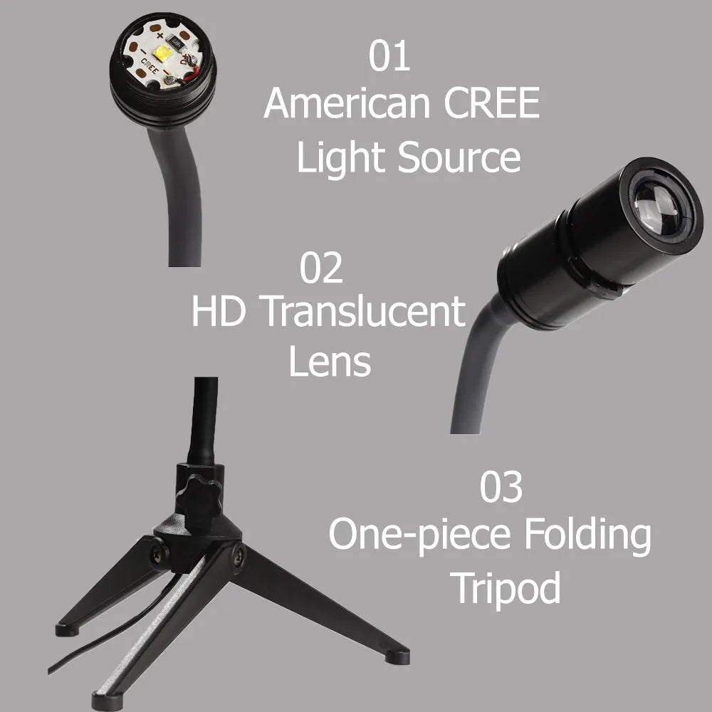 White ABS star projector lamp with adjustable hose, projecting an image of the earth onto a wall.