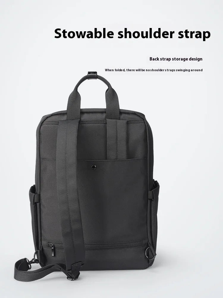 Black Oxford cloth computer backpack with 20-35 litre capacity for laptop storage