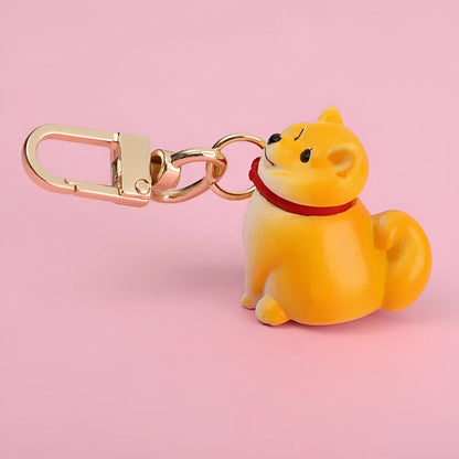 Silicone AirPods case with Shiba Inu pendant in yellow, white, or black, universal fit for AirPods 1 and 2.