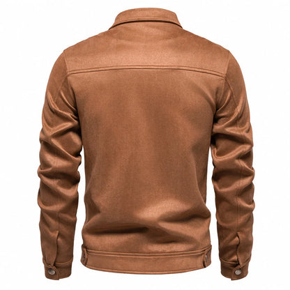 Men's stylish suede lapel zipper jacket for autumn and winter in various colours