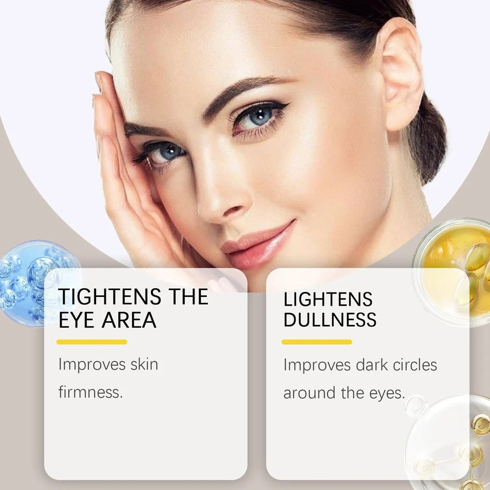 Caffeine firming eye cream in 5cm container with 20g formula for under-eye puffiness and hydration