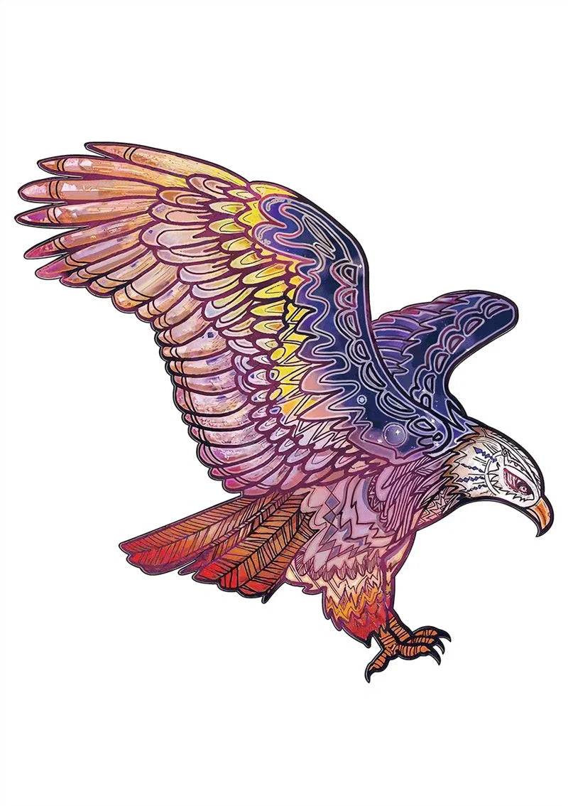 Colourful animal-shaped wooden jigsaw puzzles for children
