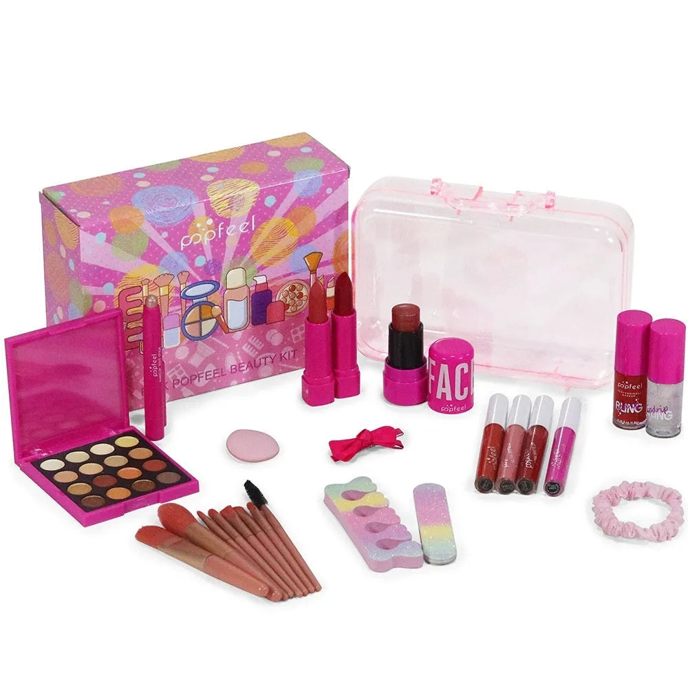 Beginner makeup set with pumpkin-orange products for punk and national fashion styles