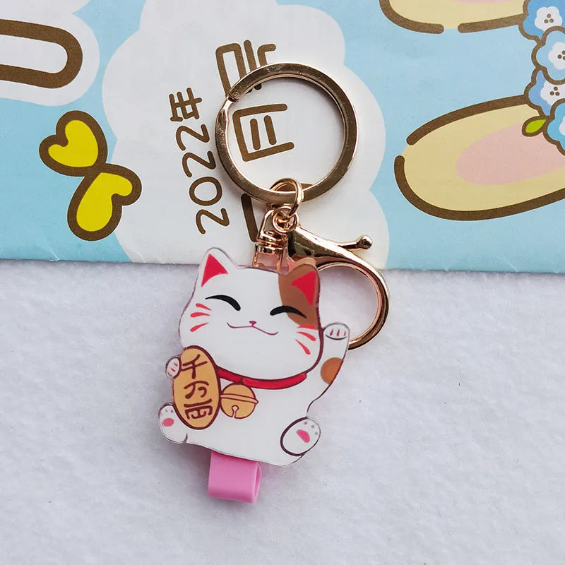 Lucky Cat plastic ferrule pendant and card sleeve set for blessing certificate display
