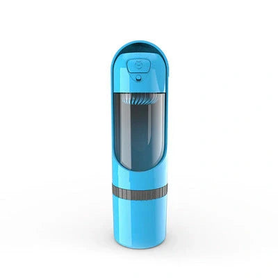 Dog hanging water cup in sky blue, pink, yellow, and green with 300ml capacity and waste-free valve