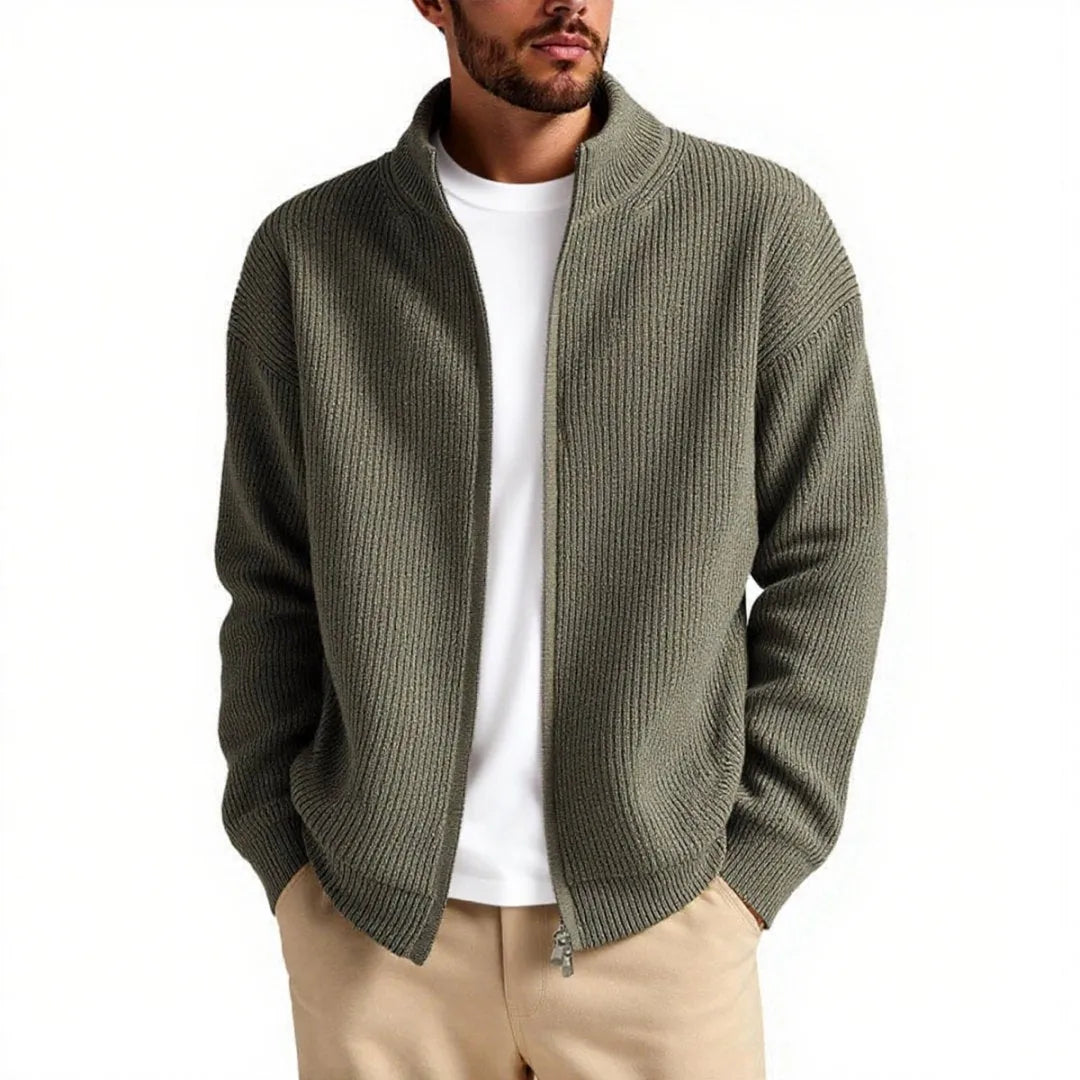 Men's loose cardigan sweater in acrylic blend fabric available in five colours