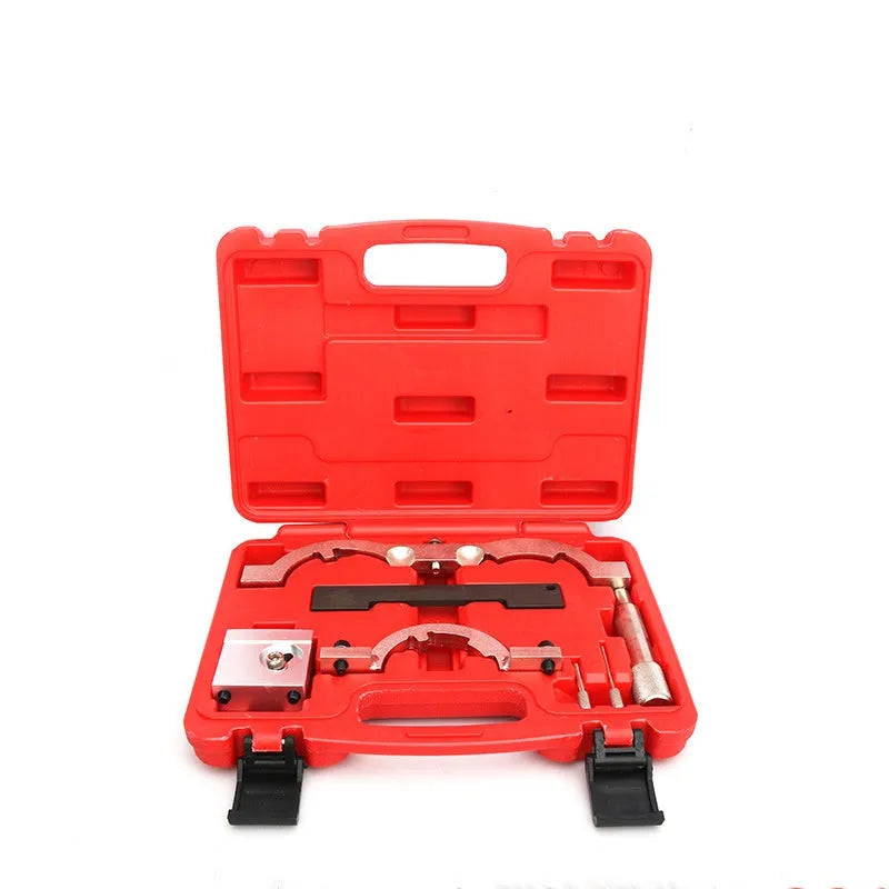 Opel 1.4 engine timing tool kit with 7 red chrome-vanadium steel pieces for automotive repair
