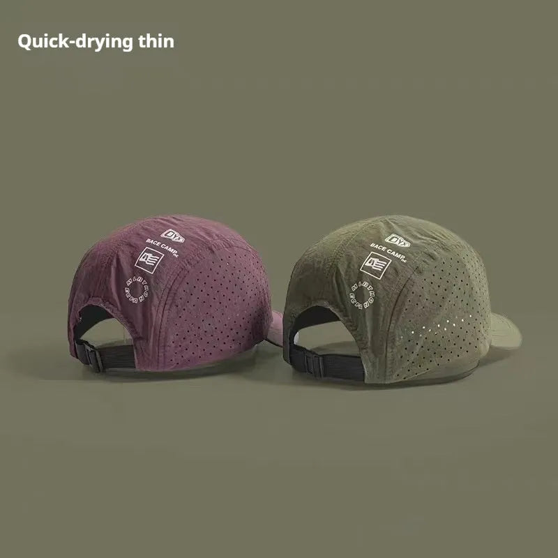 Men's adjustable baseball cap in purple with breathable mesh design for summer sun protection