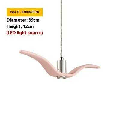 Nordic modern LED chandelier in a macaron colour on a ceiling