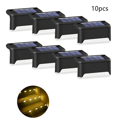 Coffee-coloured solar step light with solar panel, dimensions 78x45x42mm