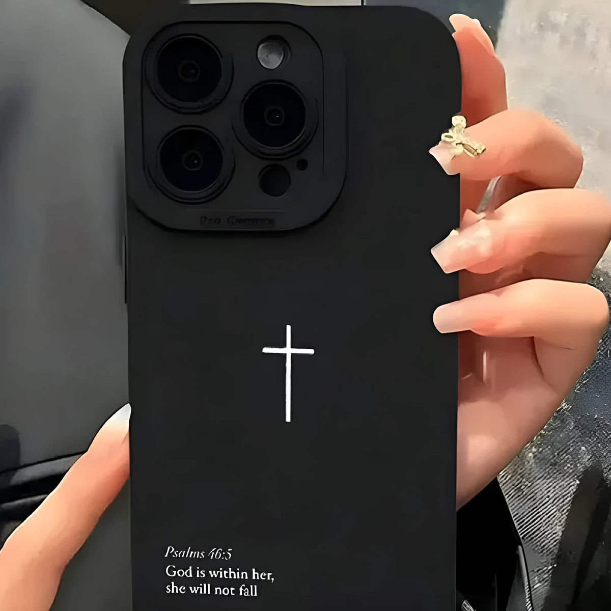 Black TPU phone case with dark cross design, all-inclusive, for Apple iPhone 11-16 and XS Max