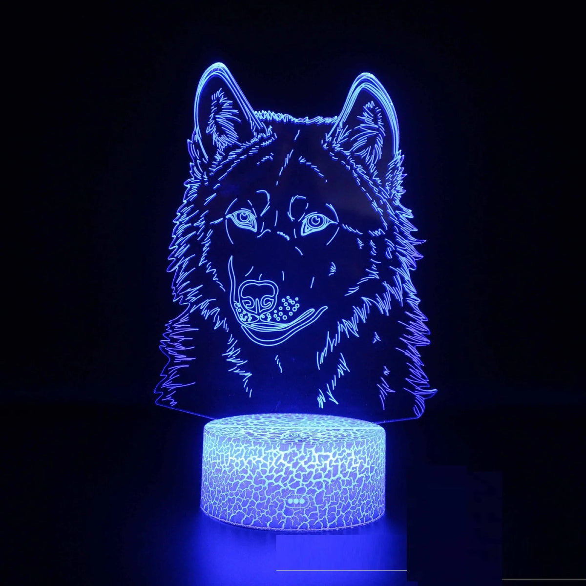 Colour-changing LED desk lamp with touch controls and remote showing multiple colour options