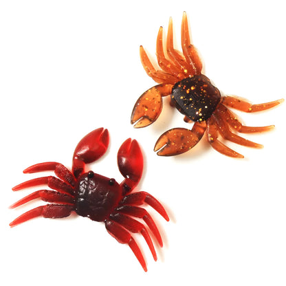 8cm PVC crab fishing lure in red or brown colour for saltwater freshwater fishing