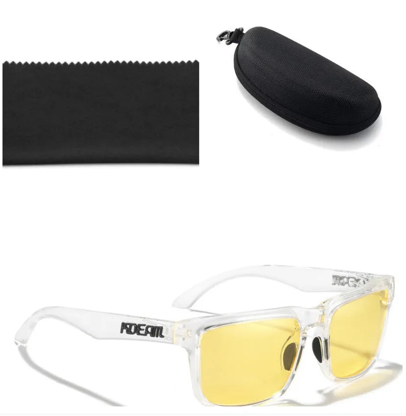 Square polarised sunglasses with TAC lenses and PC frames in multiple colour options.