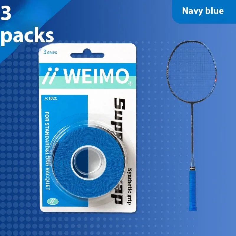 Badminton racket hand glue PU glossy overgrip 3 pieces per box in 13 colours