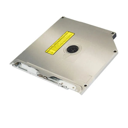 Silver MacBook Pro built-in SATA optical drive with UJ8A8 specification, shown from top.