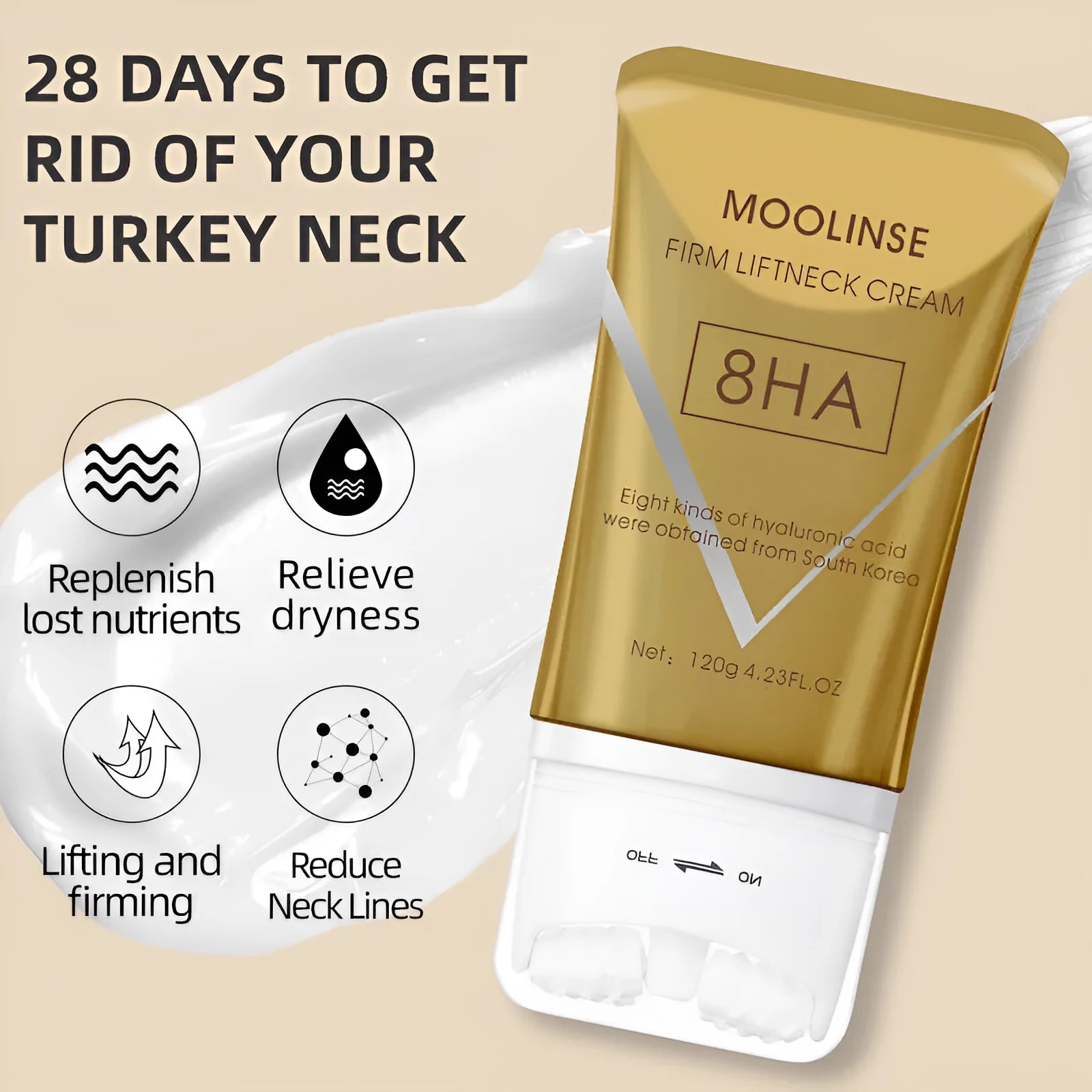 120ml lifting and firming neck cream with universal formula for all skin types