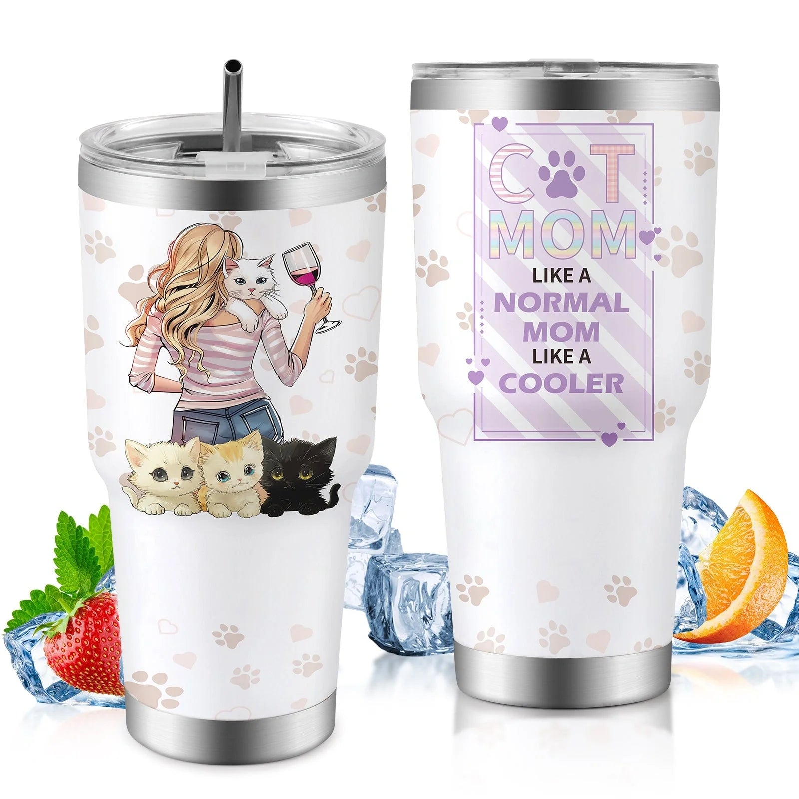 30oz insulated travel mug for car, keeps drinks hot or cold, spill-proof lid