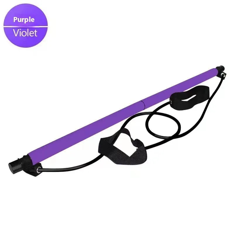 Adjustable fitness pulling rope for hip training and body shaping in purple, pink, blue, or black colours.
